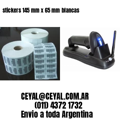 stickers 145 mm x 65 mm	blancas