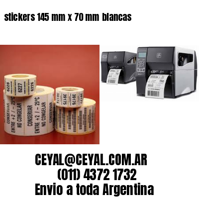 stickers 145 mm x 70 mm	blancas