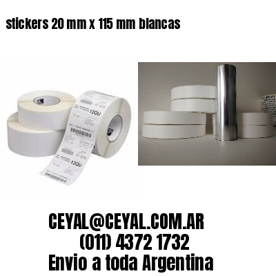 stickers 20 mm x 115 mm	blancas