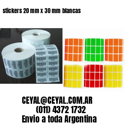 stickers 20 mm x 30 mm	blancas