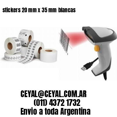 stickers 20 mm x 35 mm	blancas