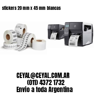 stickers 20 mm x 45 mm	blancas