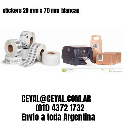 stickers 20 mm x 70 mm	blancas