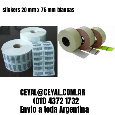 stickers 20 mm x 75 mm	blancas