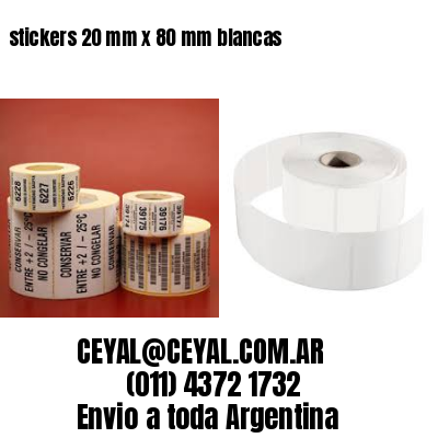 stickers 20 mm x 80 mm	blancas