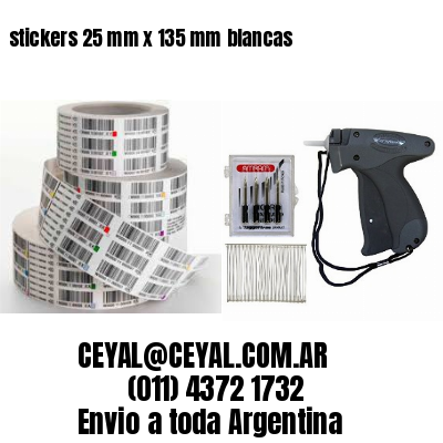 stickers 25 mm x 135 mm	blancas