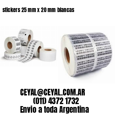 stickers 25 mm x 20 mm	blancas