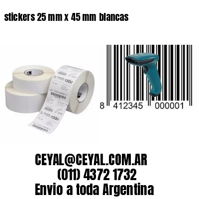 stickers 25 mm x 45 mm	blancas