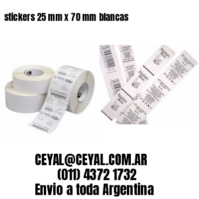 stickers 25 mm x 70 mm	blancas