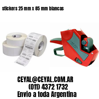 stickers 25 mm x 85 mm	blancas