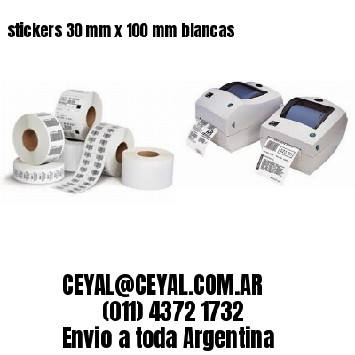 stickers 30 mm x 100 mm	blancas