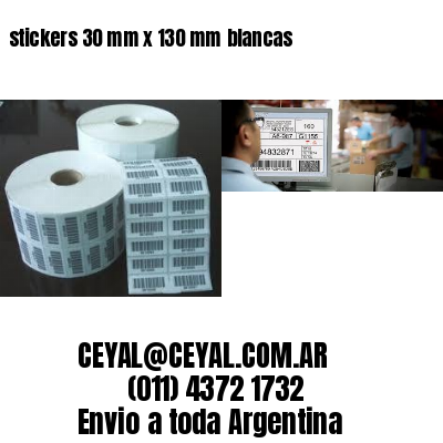 stickers 30 mm x 130 mm	blancas