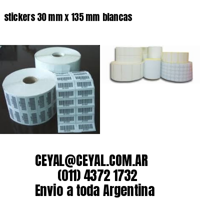 stickers 30 mm x 135 mm	blancas