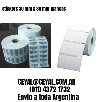 stickers 30 mm x 30 mm	blancas