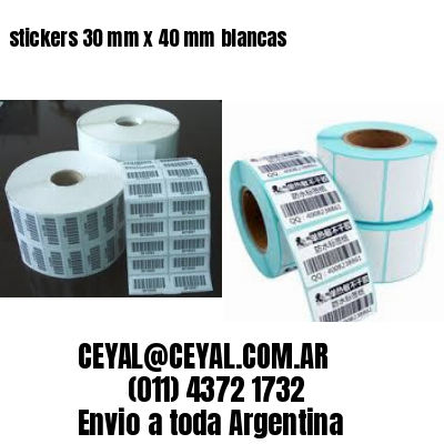 stickers 30 mm x 40 mm	blancas