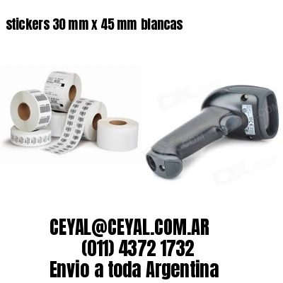 stickers 30 mm x 45 mm	blancas