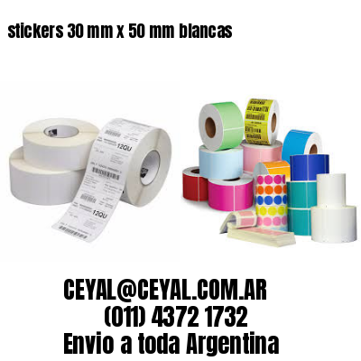 stickers 30 mm x 50 mm	blancas