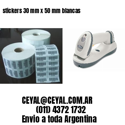 stickers 30 mm x 50 mm	blancas