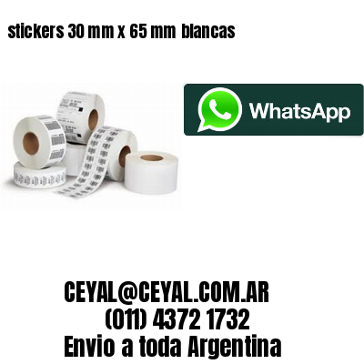 stickers 30 mm x 65 mm	blancas