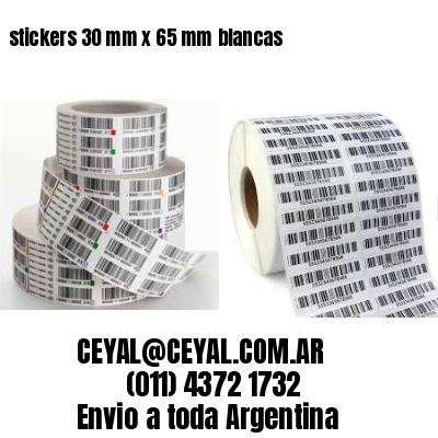 stickers 30 mm x 65 mm	blancas