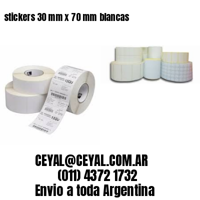 stickers 30 mm x 70 mm	blancas