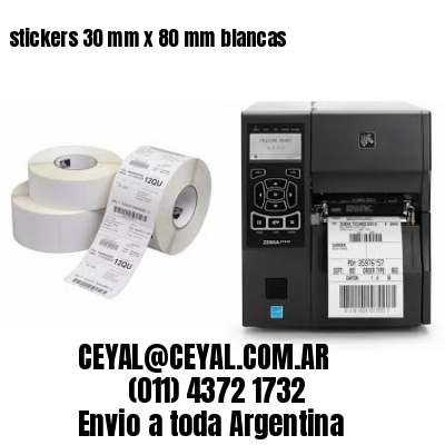 stickers 30 mm x 80 mm	blancas