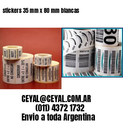 stickers 35 mm x 80 mm	blancas