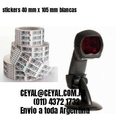 stickers 40 mm x 105 mm	blancas