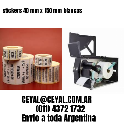 stickers 40 mm x 150 mm	blancas