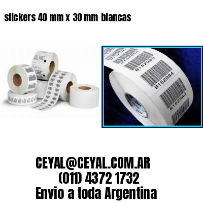 stickers 40 mm x 30 mm	blancas