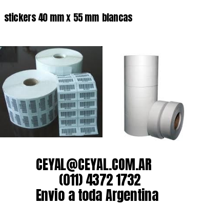 stickers 40 mm x 55 mm	blancas