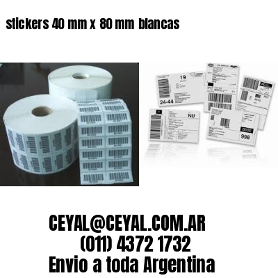 stickers 40 mm x 80 mm	blancas