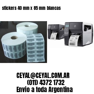 stickers 40 mm x 85 mm	blancas