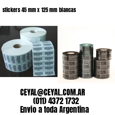 stickers 45 mm x 125 mm	blancas