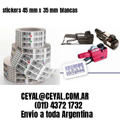 stickers 45 mm x 35 mm	blancas