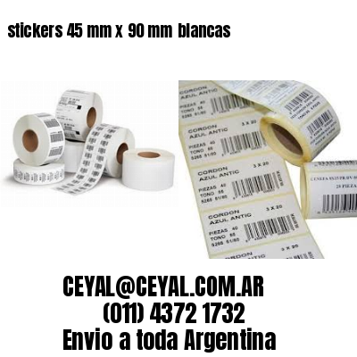 stickers 45 mm x 90 mm	blancas