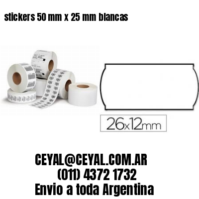 stickers 50 mm x 25 mm	blancas