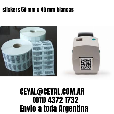 stickers 50 mm x 40 mm	blancas