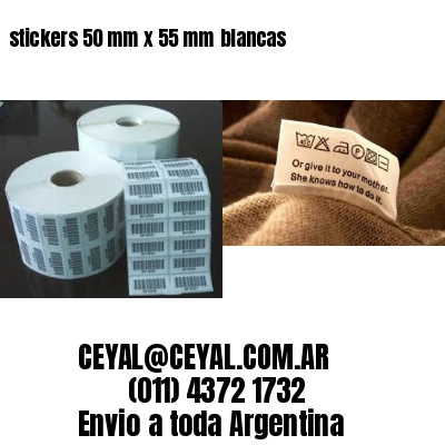 stickers 50 mm x 55 mm	blancas