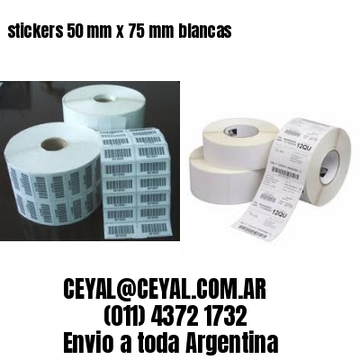 stickers 50 mm x 75 mm	blancas