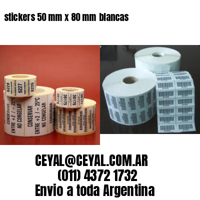 stickers 50 mm x 80 mm	blancas