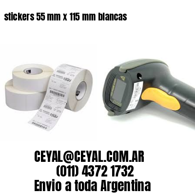 stickers 55 mm x 115 mm	blancas