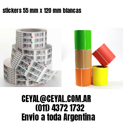 stickers 55 mm x 120 mm	blancas