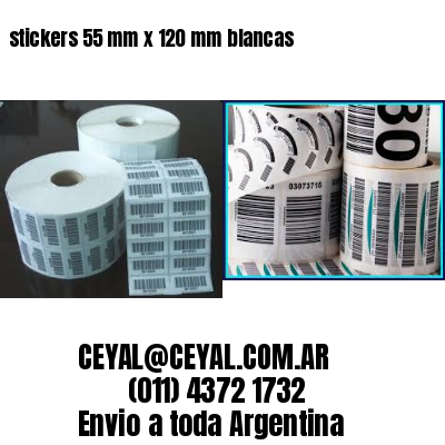 stickers 55 mm x 120 mm	blancas