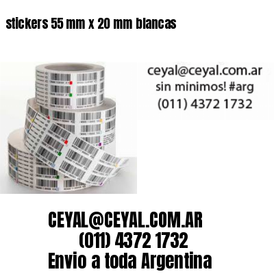 stickers 55 mm x 20 mm	blancas