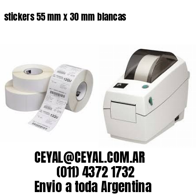 stickers 55 mm x 30 mm	blancas