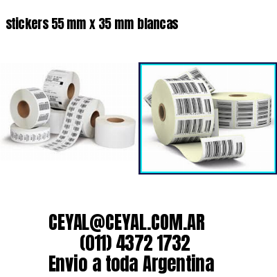 stickers 55 mm x 35 mm	blancas