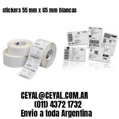 stickers 55 mm x 65 mm	blancas