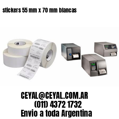 stickers 55 mm x 70 mm	blancas