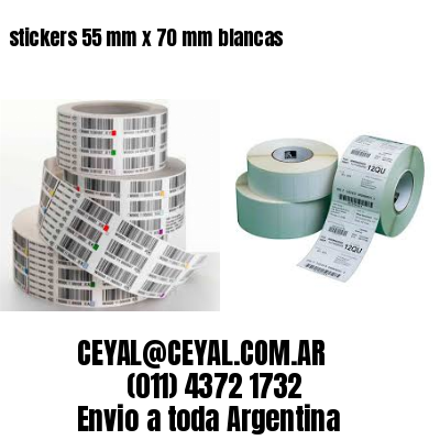 stickers 55 mm x 70 mm	blancas